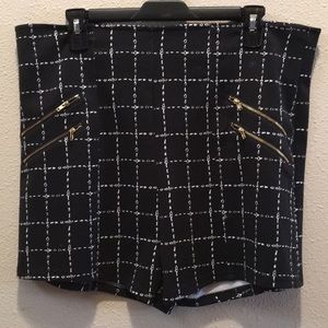 Black & White Shorts Gold Detailing On The Packets